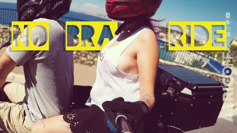 No bra wet shirt motorcycle ride